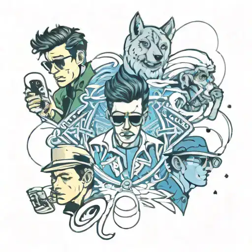 arctic monkeys band tattoo design idea