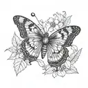 butterfly and ladybug  tattoo design idea