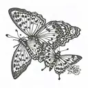  butterfly and ladybug  tattoo design idea