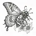  butterfly and ladybug  tattoo design idea