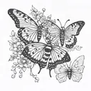  butterfly and ladybug  tattoo design idea