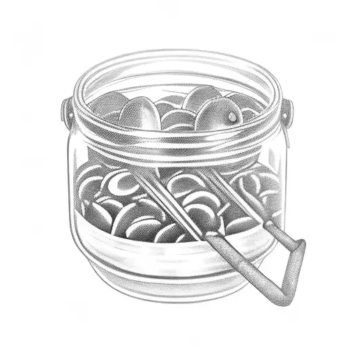 pickles in a jar tattoo design idea