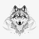 alpha wolf and phoenix tattoo design idea