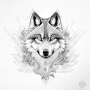 alpha wolf and phoenix tattoo design idea