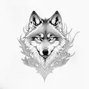 alpha wolf and phoenix tattoo design idea
