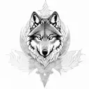 alpha wolf and phoenix tattoo design idea