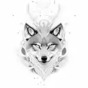alpha wolf and phoenix tattoo design idea