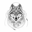 alpha wolf and phoenix tattoo design idea