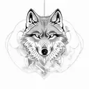 alpha wolf and phoenix tattoo design idea