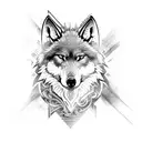alpha wolf and phoenix tattoo design idea