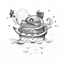 Pool noodle "I will not sink" tattoo design idea