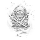 Pool noodle "I will not sink" tattoo design idea