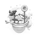 Pool noodle "I will not sink" tattoo design idea