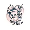 honeypot, cherries, peach tattoo design idea