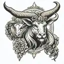 signs of aries taurus Sagittarius  tattoo design idea
