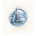 futuristic Clipper ship  tattoo design idea