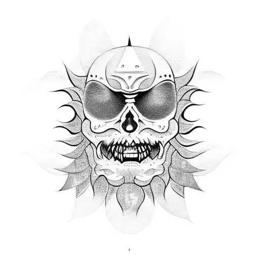 Evil sun tattoo design idea