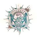 Evil sun tattoo design idea