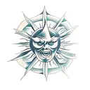 Evil sun tattoo design idea