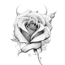 name Alex with yellow rose  tattoo design idea