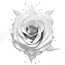 name Alex with yellow rose  tattoo design idea