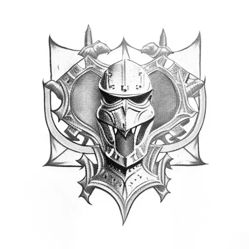 medieval armor elmo  tattoo design idea