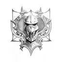 medieval armor elmo  tattoo design idea