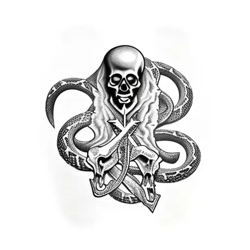 bc rich electric guitar with skull and snake tattoo design idea
