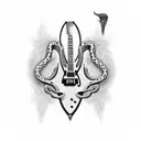 bc rich electric guitar with skull and snake tattoo design idea