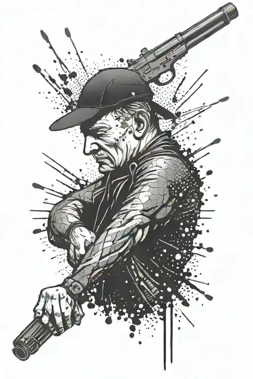 hitman rambo tattoo design idea