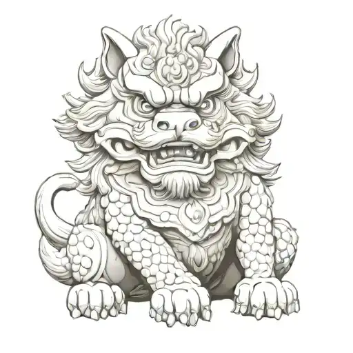 foo dog tattoo design idea
