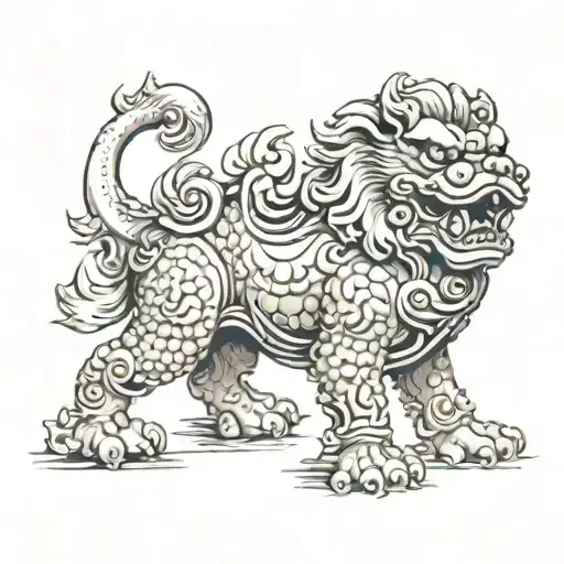 foo dog tattoo design idea