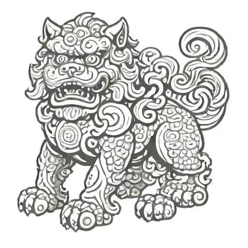 foo dog tattoo design idea