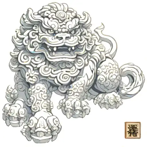 foo dog tattoo design idea