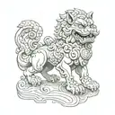 foo dog tattoo design idea