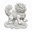 foo dog tattoo design idea