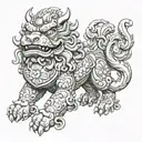foo dog tattoo design idea