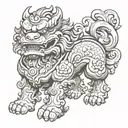 foo dog tattoo design idea