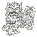foo dog tattoo design idea