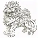 foo dog tattoo design idea