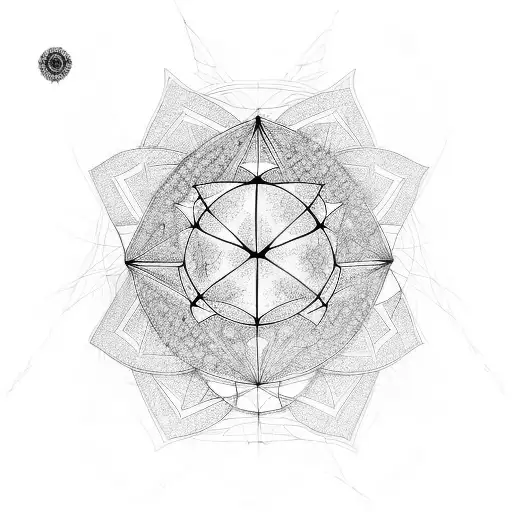 metatrons cube and the universe tattoo design idea