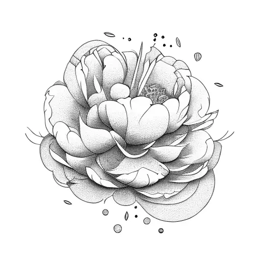 peony tattoo design idea