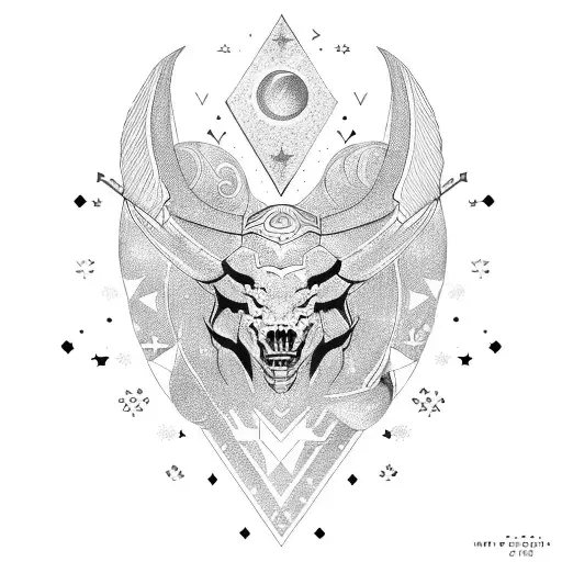 sagittarius zodiac sign with stars and lines  tattoo design idea