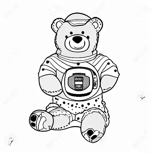 cute bear with an insulin pump or similar on the bear tattoo design idea