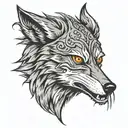 angry wolf head   tattoo design idea