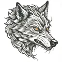 angry wolf head   tattoo design idea