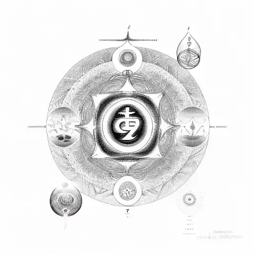 the 7 chakras in one vertical line tattoo design idea