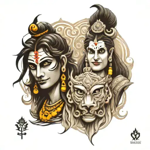 lord shiva and lord krishna forearm tattoo tattoo design idea