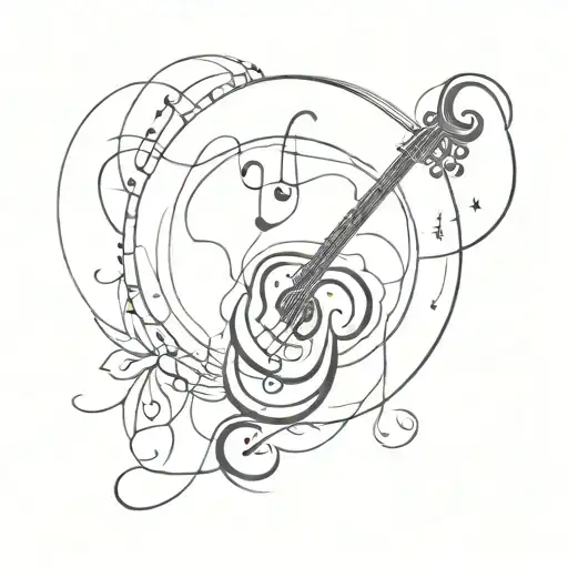 music stoic virtues tattoo design idea