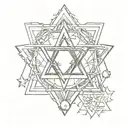 baseball in the middle of a star of david star tattoo design idea
